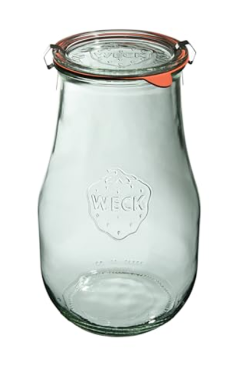 Tulpenglas 2,5 L mit Deckel/Gummi/Klammer