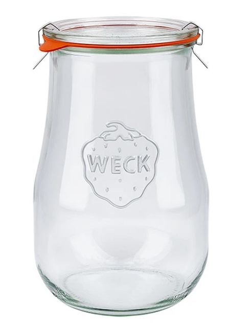 Tulpenglas 1,5 L mit Deckel/Gummi/Klammer
