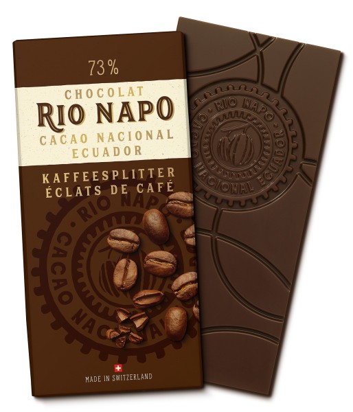 Bio Schokolade Rio Napo 73 % mit Kaffeesplitter 70 g